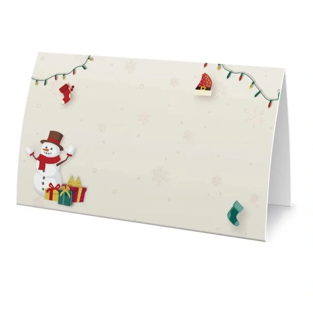 25 Pack Christmas Table Placement Cards /Food Tent Labels Holiday Party Gift